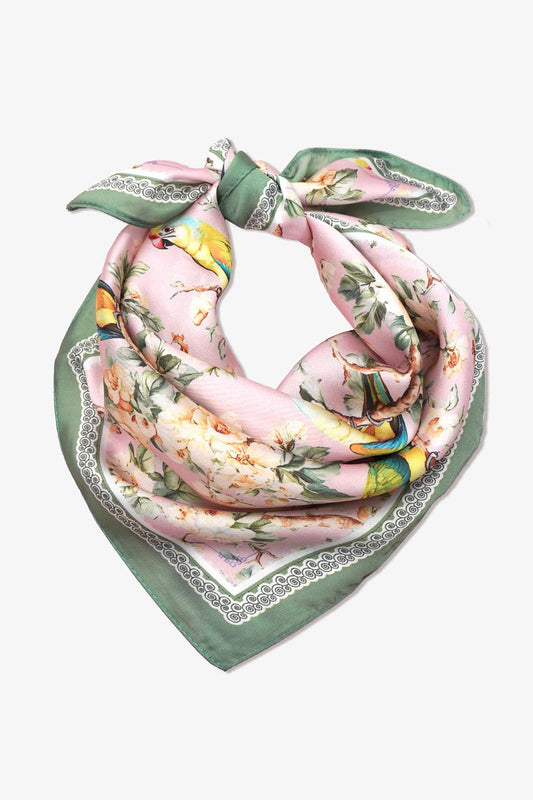 Vintage Floral Silky Feel Bandana Scarf