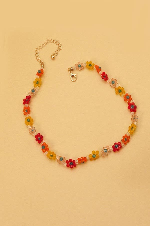 Beaded Flower Choker