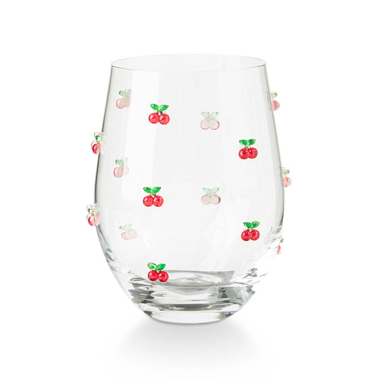 Cherry Icon Stemless Wine Glass