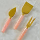 Pink Resin & Steel Cheese Tools