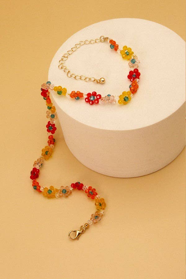 Beaded Flower Choker