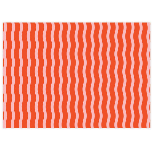 Tangy Red/Pink - Fussy Stripe Tissue Paper