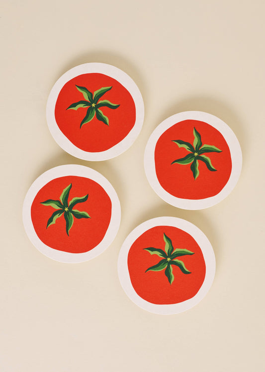 Tomato Coasters - Set of 4