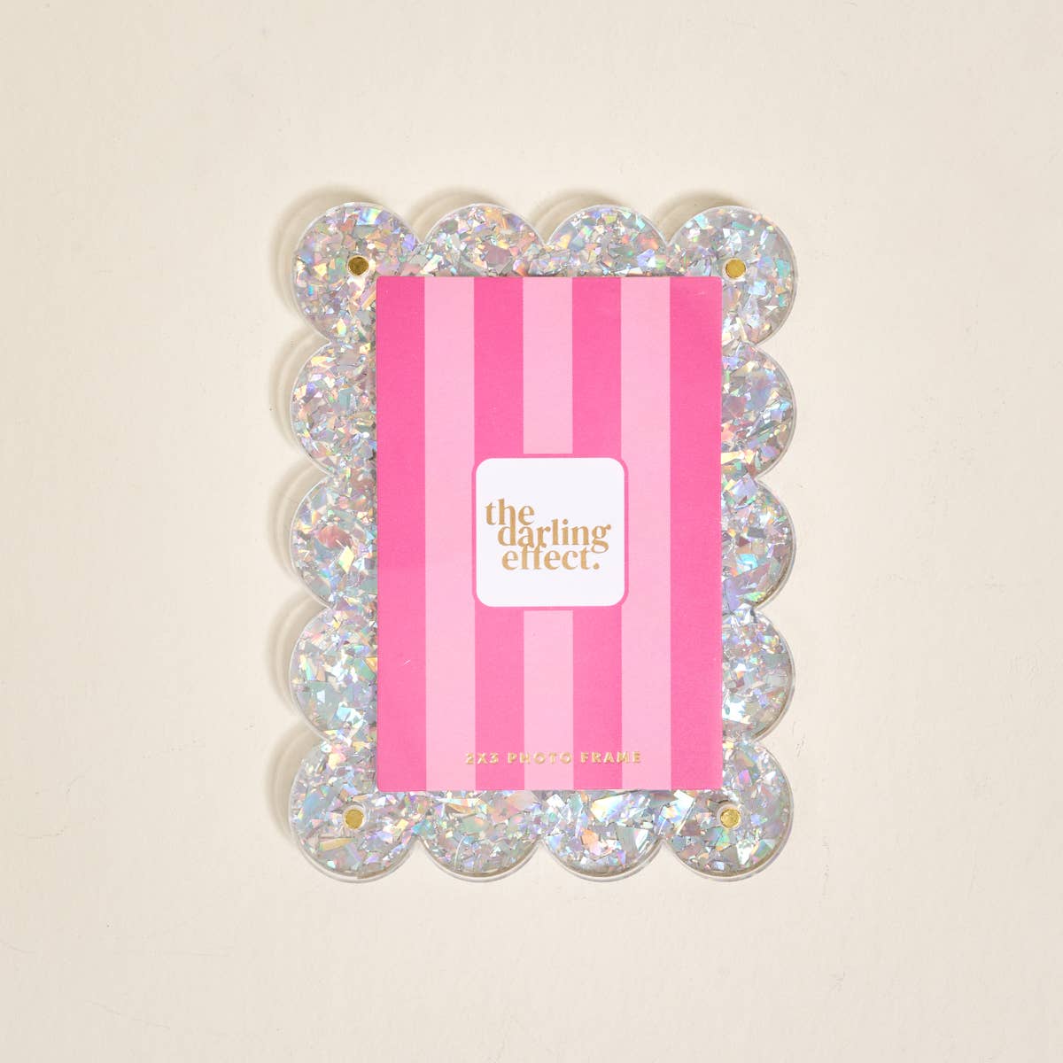 Mini Picture Frame Magnet – Silver Glitter
