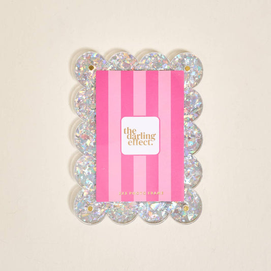 Mini Picture Frame Magnet – Silver Glitter