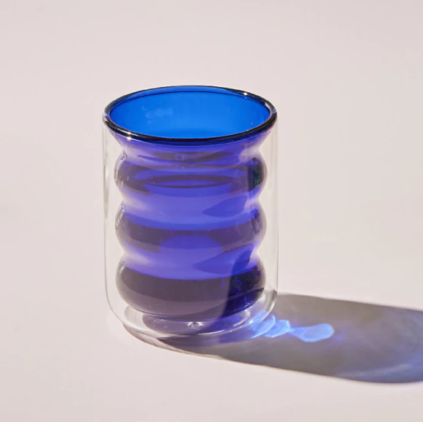 Colored Double Layer Glass Cup