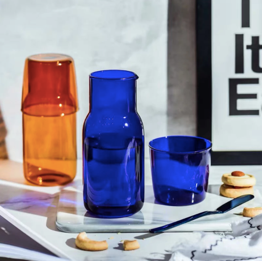 Colored Glass Carafe Set