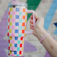 Multicolored Checkered Tumbler Cup