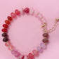 Natural Agate Glass Semi Precious Bead Bracelet