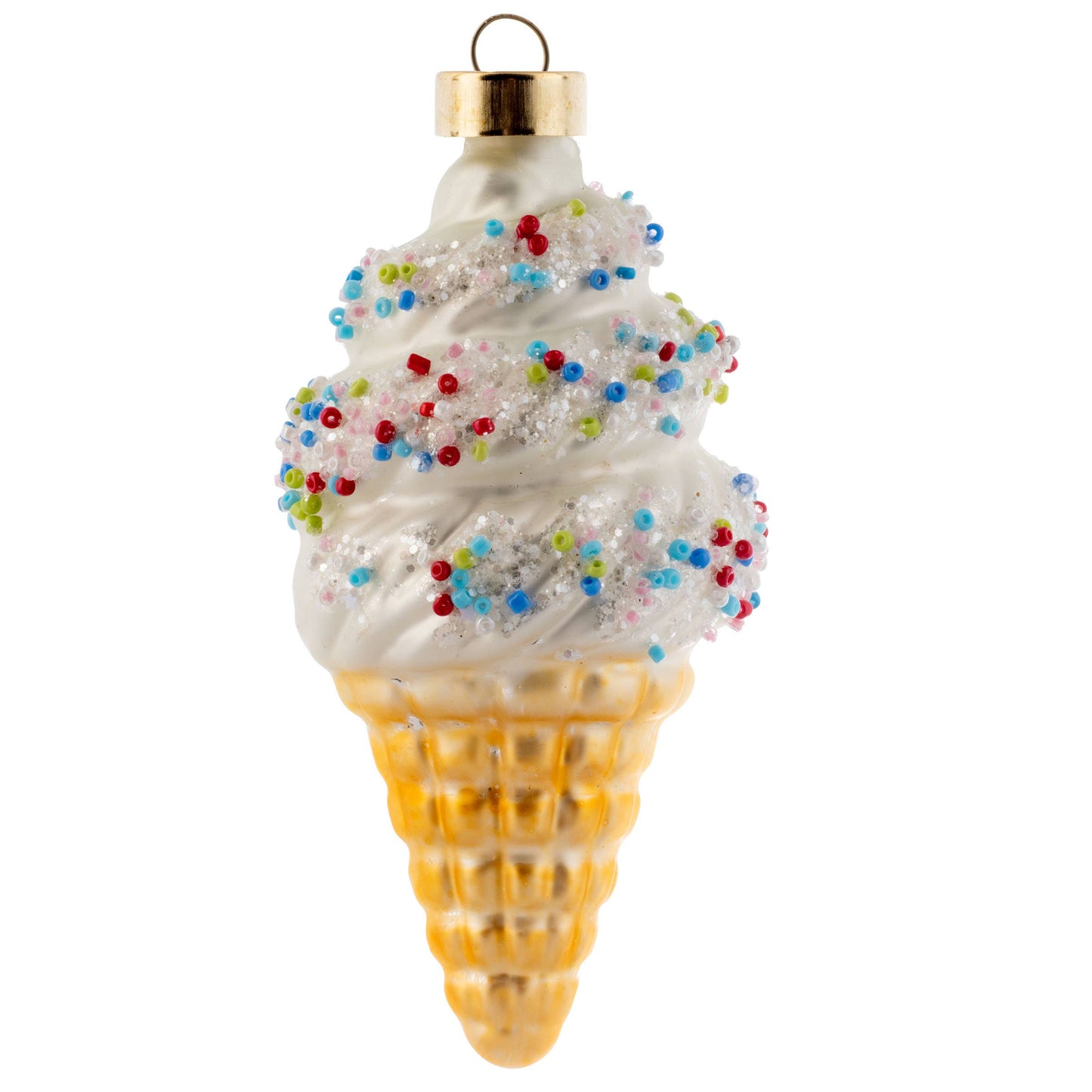 Ice Cream Cone Mercury Glass Ornament