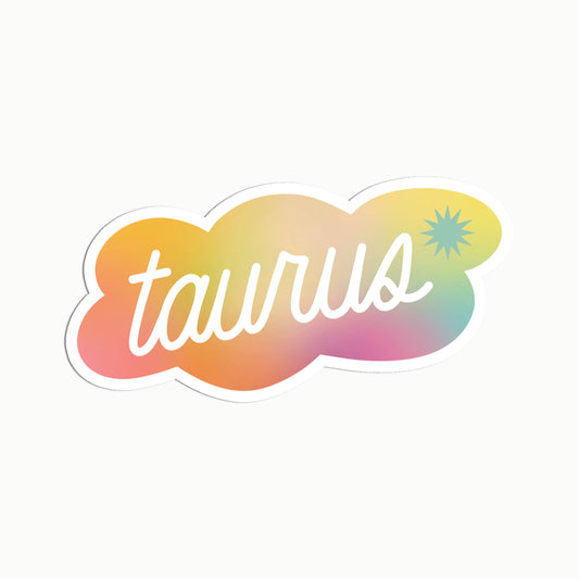 Taurus Gradient Clear Die Cut Sticker