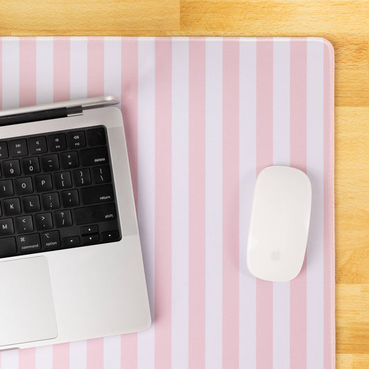 Pink Stripes Desk Pad