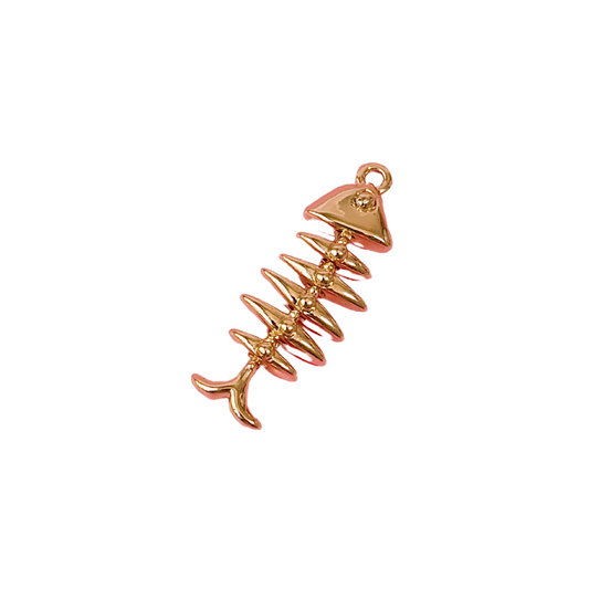 Fish Bones Gold Charm