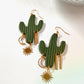 Sahara Asymmetrical Cactus Dangles