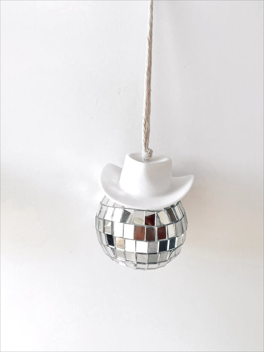White Disco Cowboy Car Hanger