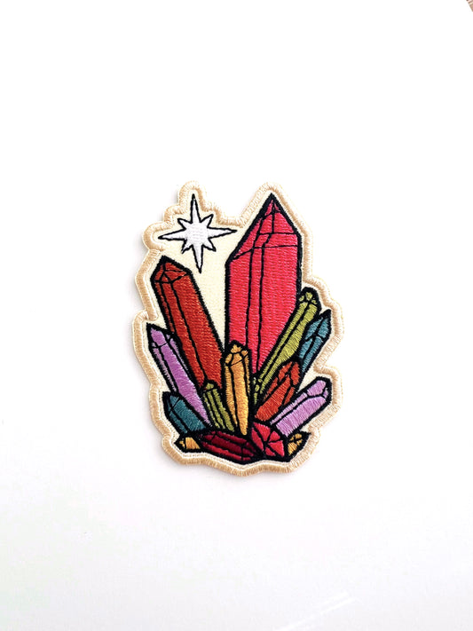 Rainbow Crystals Embroidered (Iron-On) Patch