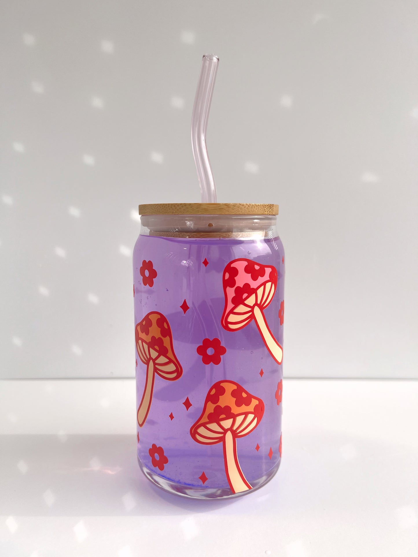 Funky Mushroom Glass Cup – GoldenHourDesigns